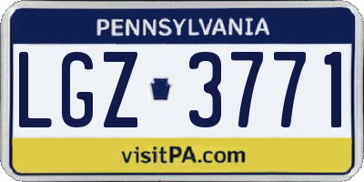 PA license plate LGZ3771