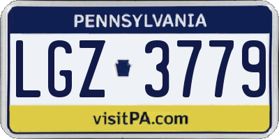 PA license plate LGZ3779