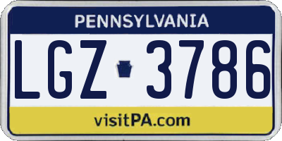 PA license plate LGZ3786
