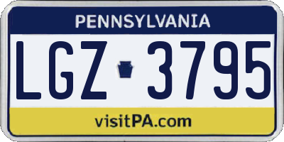 PA license plate LGZ3795