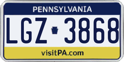 PA license plate LGZ3868