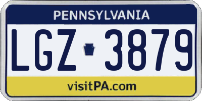 PA license plate LGZ3879
