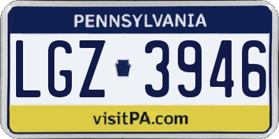 PA license plate LGZ3946