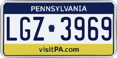 PA license plate LGZ3969