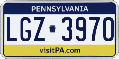 PA license plate LGZ3970