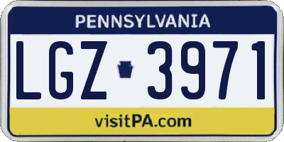 PA license plate LGZ3971
