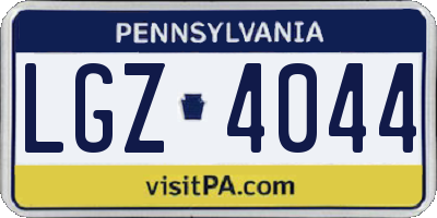 PA license plate LGZ4044