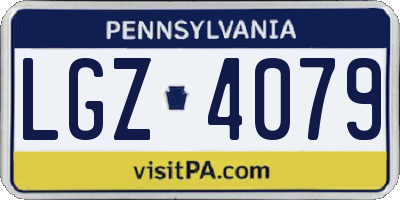 PA license plate LGZ4079