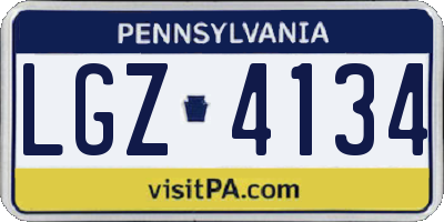 PA license plate LGZ4134