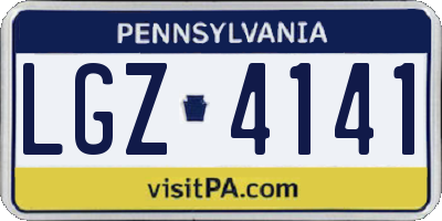 PA license plate LGZ4141
