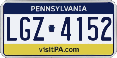 PA license plate LGZ4152