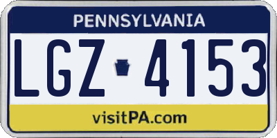 PA license plate LGZ4153