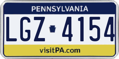 PA license plate LGZ4154