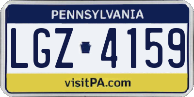 PA license plate LGZ4159