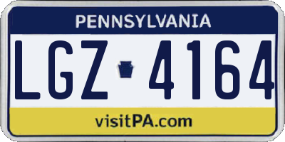 PA license plate LGZ4164