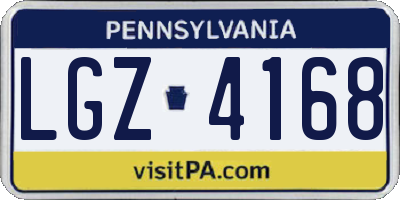 PA license plate LGZ4168