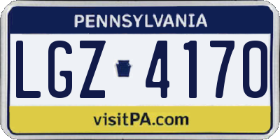 PA license plate LGZ4170