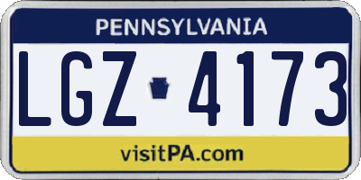PA license plate LGZ4173