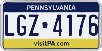 PA license plate LGZ4176