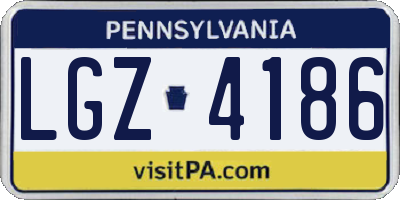 PA license plate LGZ4186