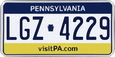 PA license plate LGZ4229