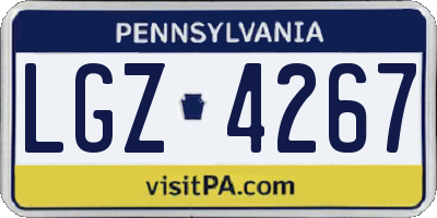 PA license plate LGZ4267
