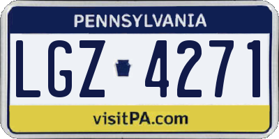 PA license plate LGZ4271