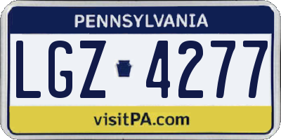 PA license plate LGZ4277