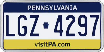 PA license plate LGZ4297