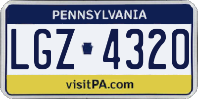 PA license plate LGZ4320