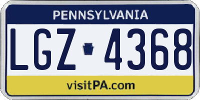 PA license plate LGZ4368