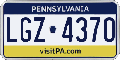 PA license plate LGZ4370