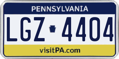 PA license plate LGZ4404