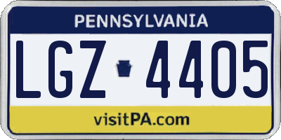 PA license plate LGZ4405