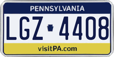 PA license plate LGZ4408