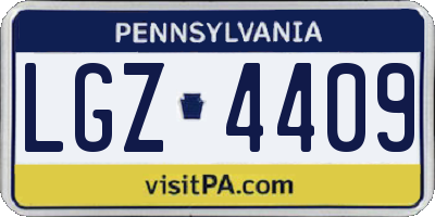PA license plate LGZ4409