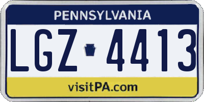 PA license plate LGZ4413