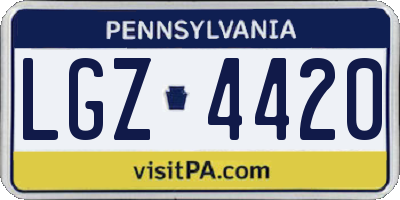 PA license plate LGZ4420
