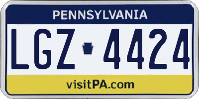 PA license plate LGZ4424