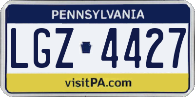 PA license plate LGZ4427