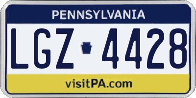 PA license plate LGZ4428