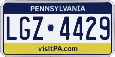 PA license plate LGZ4429