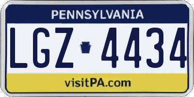 PA license plate LGZ4434