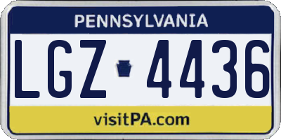 PA license plate LGZ4436