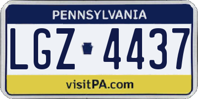 PA license plate LGZ4437