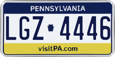 PA license plate LGZ4446