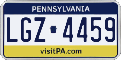 PA license plate LGZ4459