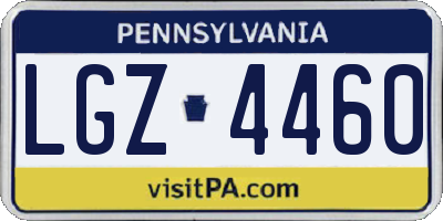 PA license plate LGZ4460