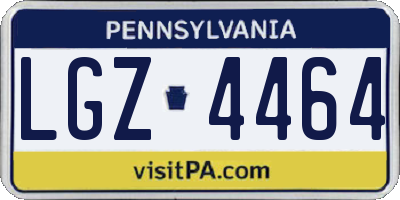 PA license plate LGZ4464
