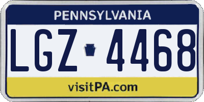 PA license plate LGZ4468